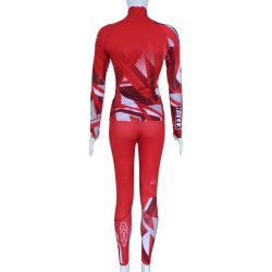 Löffler femme combinaison de ski de fond ÖSV Biathlon 2023 rouge-blanc